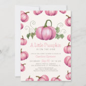 Little Pumpkin Whimsical Girl Baby Shower Einladung (Vorderseite)