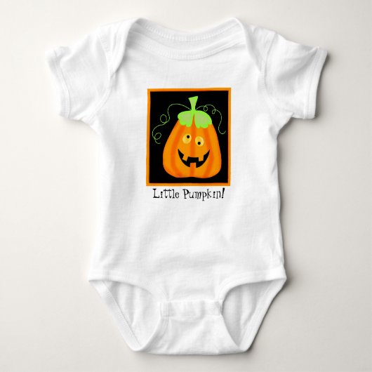 "Little Pumpkin" Whimsy Halloween Pumpkin Custom Baby Strampler (Vorderseite)