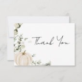 Little Pumpkin White Fall Baby Dusche Dankeskarte (Vorderseite)