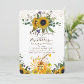 Little Pumpkin, Wood Sunflowers Kinderdusche Einladung (Stehend Vorderseite)