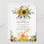 Little Pumpkin, Wood Sunflowers Kinderdusche Einladung (Vorderseite)