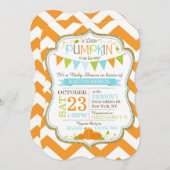 Little Pumpkin Zickzack Baby Shower Einladung (Vorne/Hinten)