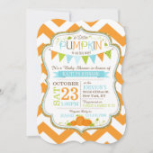 Little Pumpkin Zickzack Baby Shower Einladung (Vorderseite)