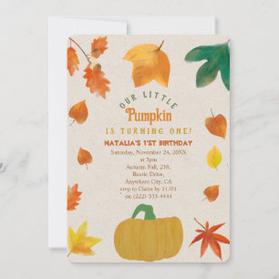 Little Pumpkin zum ersten Geburtstag Einladung