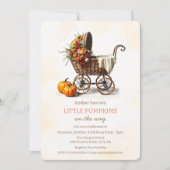 Little Pumpkins Baby Carriage Baby Shooter Einladung (Vorderseite)