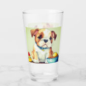 Little pup Bulldog wants to play Glas (Rückseite)