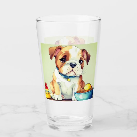 Little pup Bulldog wants to play Glas (Vorderseite)