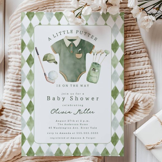 Little Putter Baby Shower Invitation Einladung