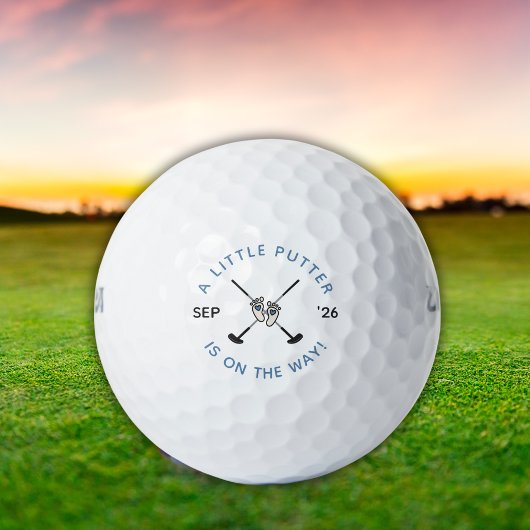 Little Putter Golf Gender Pregnancy Reveal Blue Golfball