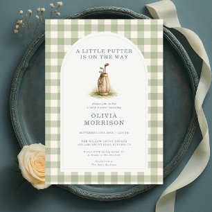 Little Putter Golf Gingham Baby Shower Einladung