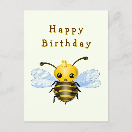 Little Queen Bee Birthday Card Postkarte (Vorderseite)
