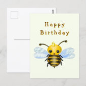 Little Queen Bee Birthday Card Postkarte (Vorne/Hinten)
