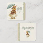 Little Rabbit Baby Shower for Girl Begleitkarte (Vorne/Hinten)