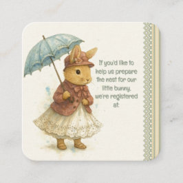 Little Rabbit Baby Shower for Girl Begleitkarte