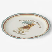 Little Rabbit Baby Shower for Girl Pappteller (Schrägansicht)