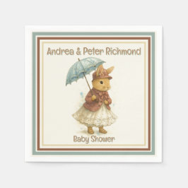 Little Rabbit Baby Shower for Girl Serviette
