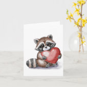 Little Raccoon Karte (Gelbe Blume)