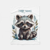 Little Racoon Personalisiert Fleecedecke (Vorderseite)