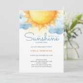Little Ray of Sunshine Baby Boy Shower Einladung (Stehend Vorderseite)