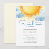 Little Ray of Sunshine Baby Boy Shower Einladung (Vorne/Hinten)