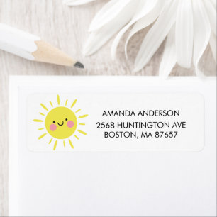Little Ray of Sunshine Baby Duwer Address Label
