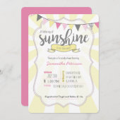 Little Ray of Sunshine Baby Girl Einladung (Vorne/Hinten)