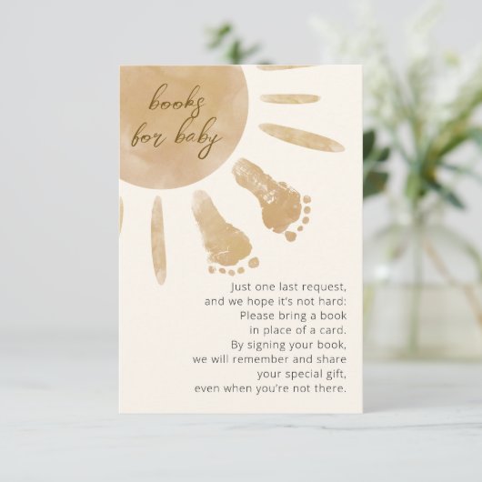 Little Ray of Sunshine Baby Shower Books for Baby Begleitkarte (Stehend Vorderseite)