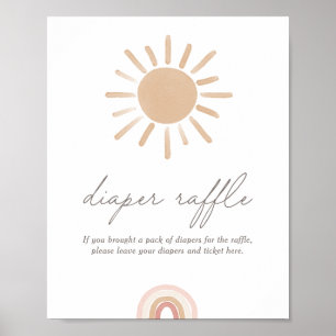 Little Ray of Sunshine Baby Shower Diaper Raffle Poster