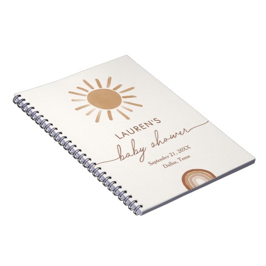 Little Ray of Sunshine Baby Shower Guest Book Notizblock (Rechte Seite)