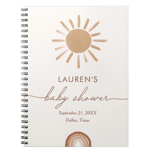 Little Ray of Sunshine Baby Shower Guest Book Notizblock (Vorderseite)