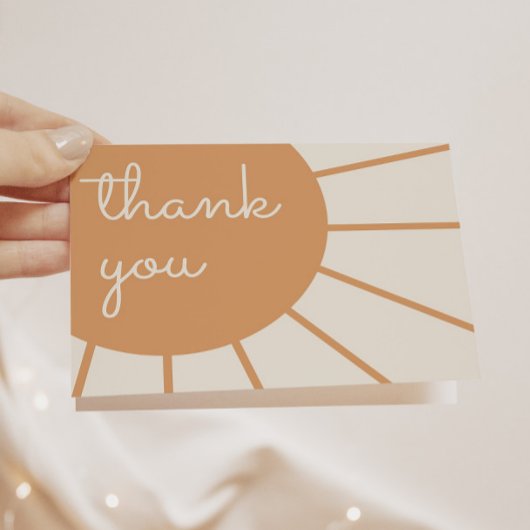Little Ray of Sunshine Boho Baby Shower Dankeskarte