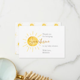 Little Ray of Sunshine Boho Baby Shower Dankeskarte