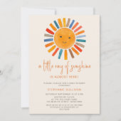 Little Ray of Sunshine Boho Baby Shower  Einladung (Vorderseite)