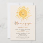 Little Ray of Sunshine Boho Baby Shower Einladung (Vorderseite)