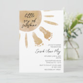 Little Ray of Sunshine Boho Baby Shower Einladung (Stehend Vorderseite)