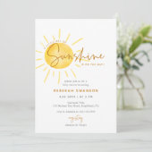 Little Ray of Sunshine Boho Baby Shower Einladung (Stehend Vorderseite)