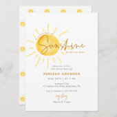 Little Ray of Sunshine Boho Baby Shower Einladung (Vorne/Hinten)