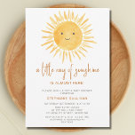 Little Ray of Sunshine Boho Baby Shower Einladung<br><div class="desc">Planen Sie eine Babydusche zum Thema Sonne? Diese schicke Babydusche-Einladung enthält den Text "Ein kleiner Sonnenstrahl ist fast hier!" mit einer niedlichen Aquarellfarbe,  die die gelbe Sonne strahlt. Ideal für eine geschlechtsneutrale Babydusche. Einfach anpassbar. Original Wasserfarbe © Michele Davies.</div>
