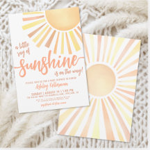 Little Ray Of Sunshine Boho Baby Shower Invitation