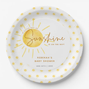 Little Ray of Sunshine Boho Baby Shower Pappteller