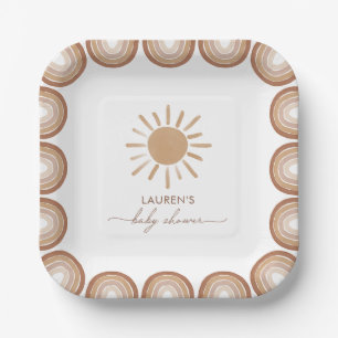 Little Ray of Sunshine Boho Baby Shower Pappteller