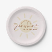 Little Ray of Sunshine Boho Baby Shower Pappteller (Vorderseite)