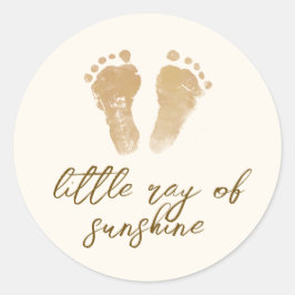 Little Ray of Sunshine Boho Baby Shower Runder Aufkleber