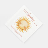 Little Ray of Sunshine Boho Cute Sun Baby Shower Serviette (Ecke)
