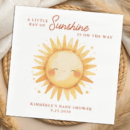 Little Ray of Sunshine Boho Cute Sun Baby Shower Serviette
