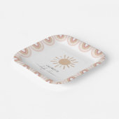 Little Ray of Sunshine Boho Girl Baby Shower Pappteller (Gewinkelt)