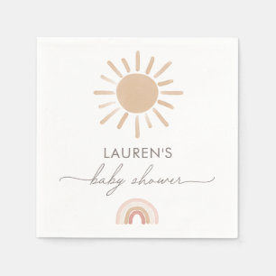 Little Ray of Sunshine Boho Girl Baby Shower Serviette