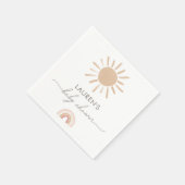 Little Ray of Sunshine Boho Girl Baby Shower Serviette (Ecke)