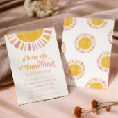 Little Ray of Sunshine Boho Retro Girl Baby Shower Einladung