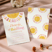 Little Ray of Sunshine Boho Retro Girl Baby Shower